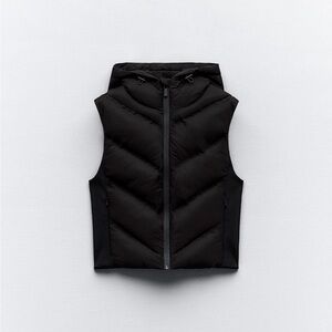 Zara Water Repellent Wind Protection Puffer Vest